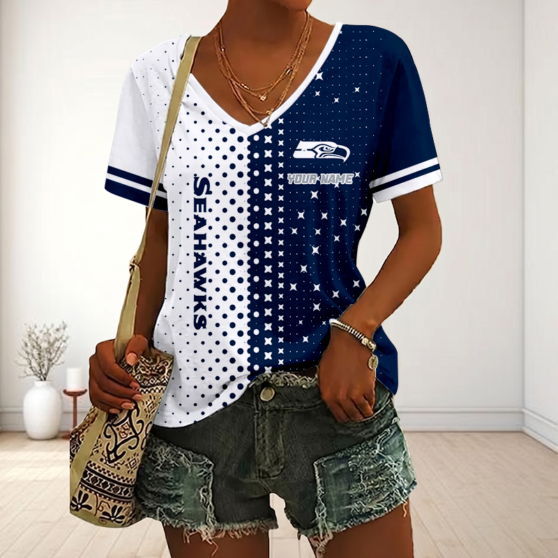 Limited Edition – Customized NFL Seatlle Seahawks V-Neck Female Shirt