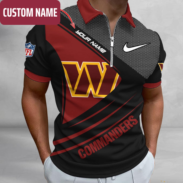 Limited Edition – Customized NFL Washington Commanders Zip Polo Shirt