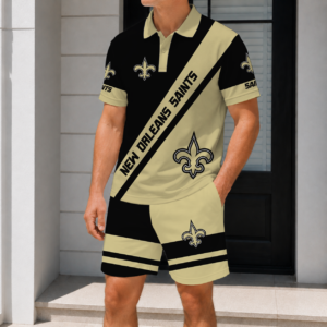 Limited Edition – Customized NFL New Orleans Saints Polo Shirt & Short Pants Set