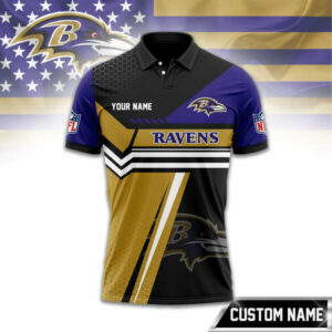 Limited Edition – Customized NFL Baltimore Ravens Zip Polo Shirt