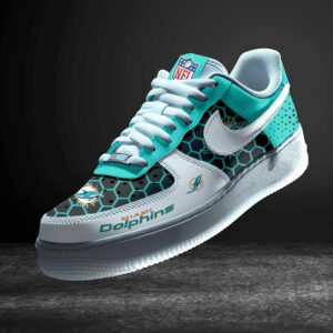 Limited Edition – Customized NFL Miami Dolphins Air Force 1 Sneakers