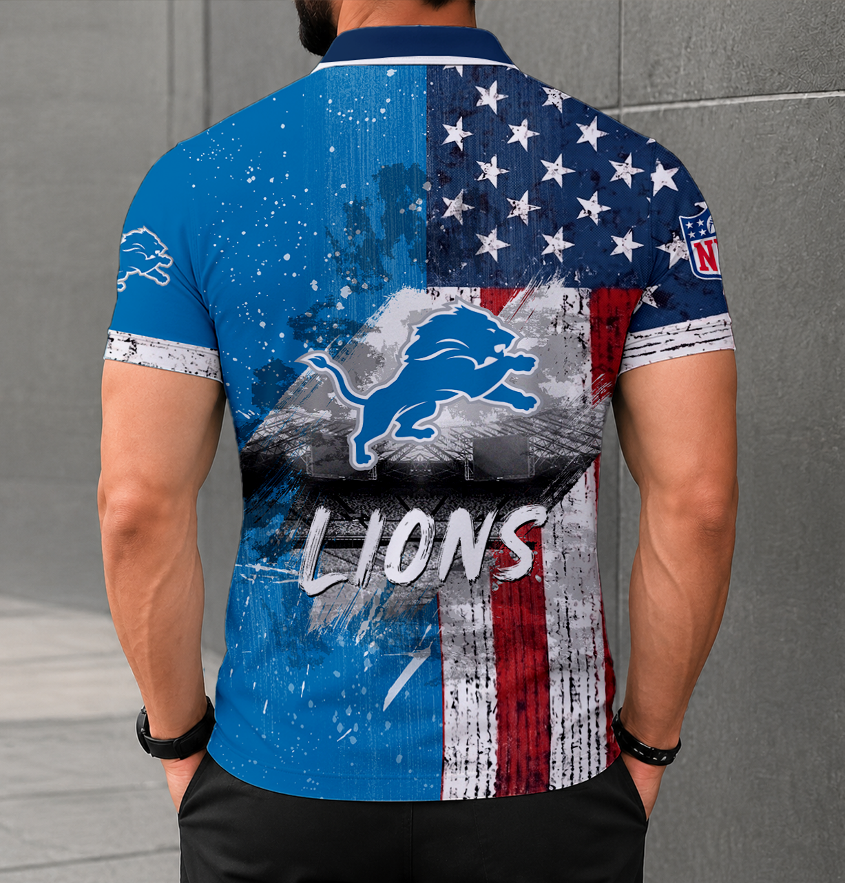 Limited Edition – Customized NFL Detroit Lions Polo Shirt - Image 2