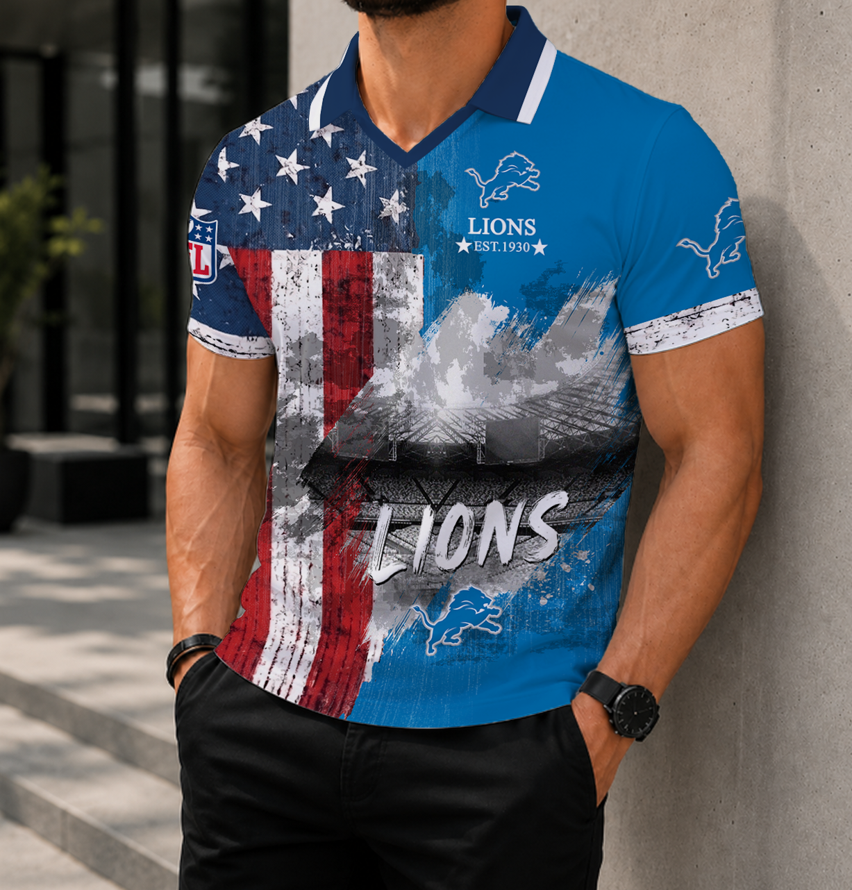 Limited Edition – Customized NFL Detroit Lions Polo Shirt