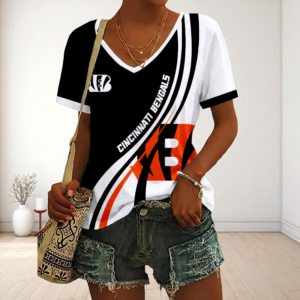 Limited Edition – Customized NFL Cincinnati Bengals V-Neck Female Shirt
