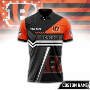 Limited Edition – Customized NFL Cincinnati Bengals Zip Polo Shirt
