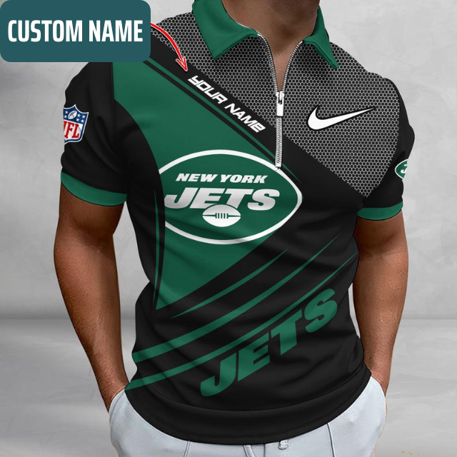 Limited Edition – Customized NFL New York Jets Zip Polo Shirt