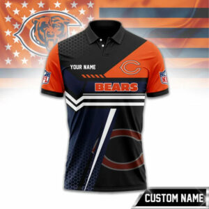 Limited Edition – Customized NFL Chicago Bears Zip Polo Shirt
