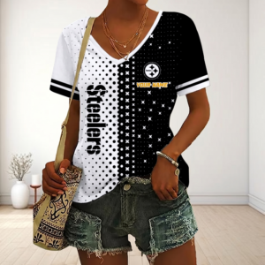 Limited Edition – Customized NFL Pittsburgh Steelers V-Neck Female Shirt