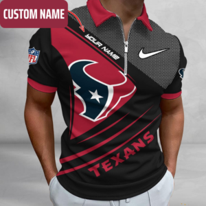 Limited Edition – Customized NFL Houston Texans Zip Polo Shirt