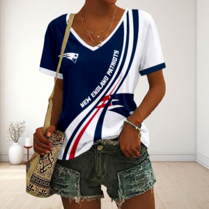 Limited Edition – Customized NFL New England Patriots V-Neck Female Shirt
