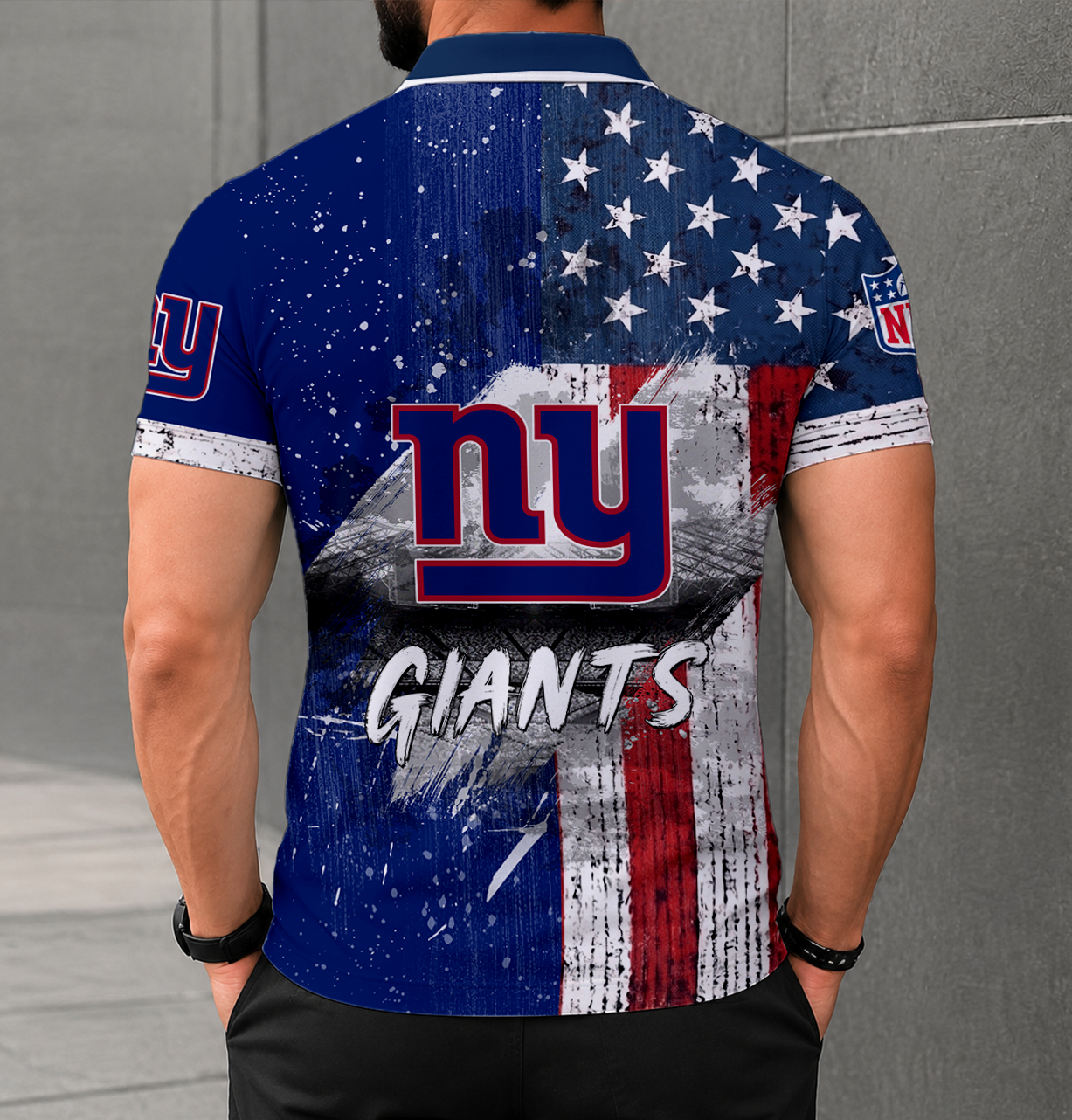 Limited Edition – Customized NFL New York Giants Polo Shirt - Image 2