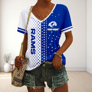 Limited Edition – Customized NFL Los Angeles Rams V-Neck Female Shirt