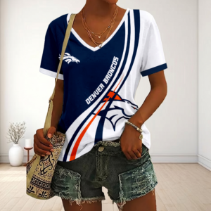 Limited Edition – Customized NFL Denver Broncos V-Neck Female Shirt