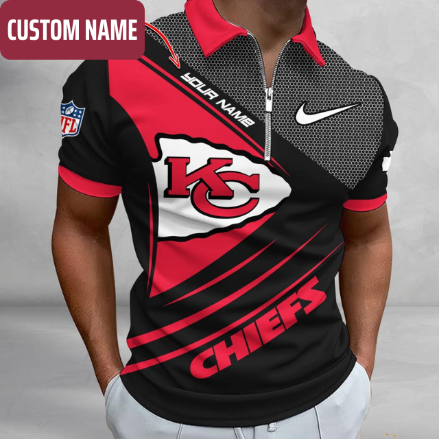 Limited Edition – Customized NFL Kansas City Chiefs Zip Polo Shirt