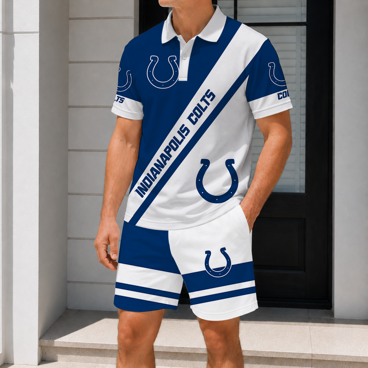 Limited Edition – Customized NFL Indianapolis Colts Polo Shirt & Short Pants Set
