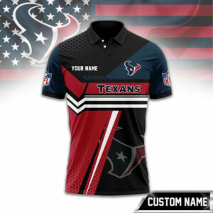 Limited Edition – Customized NFL Houston Texans Zip Polo Shirt