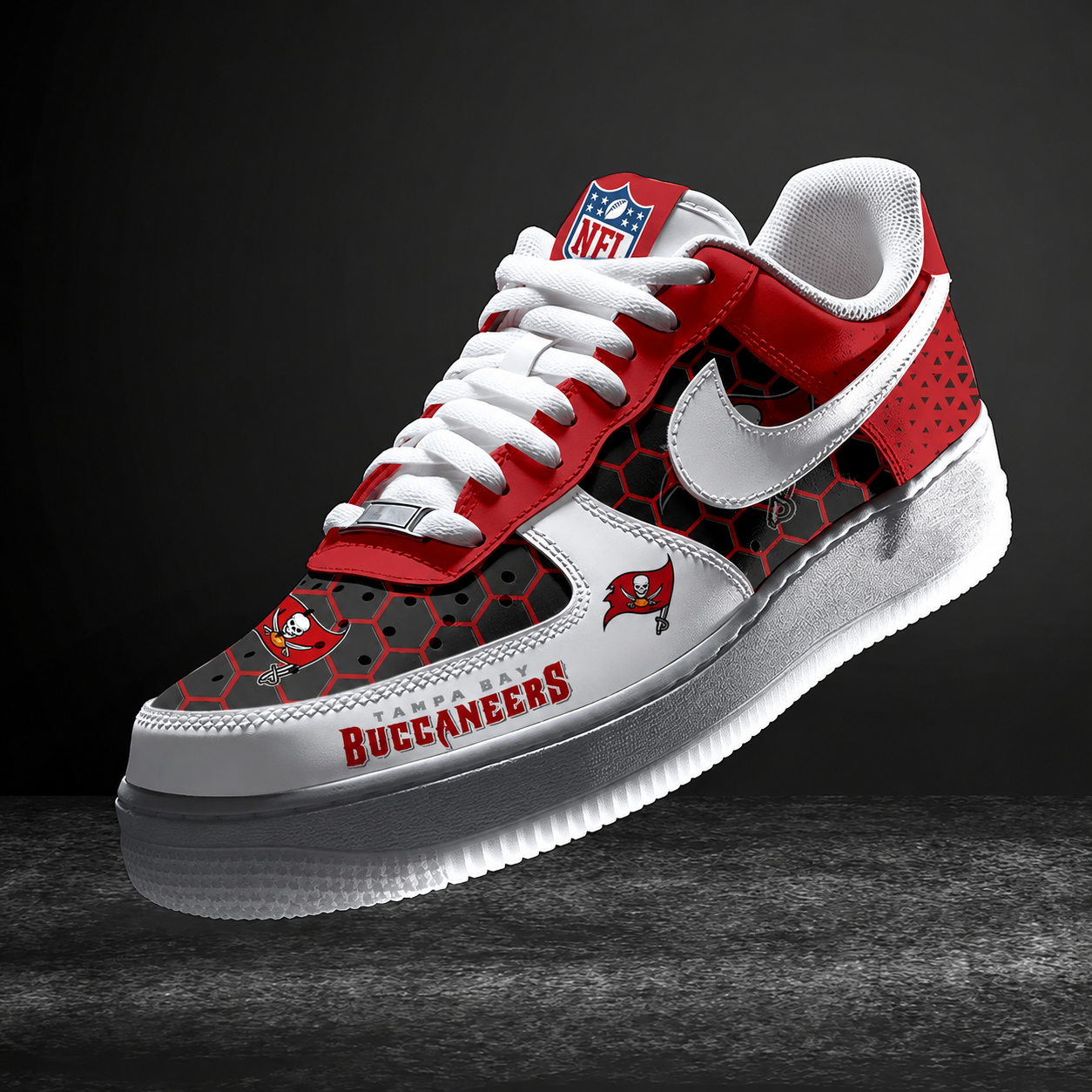 Limited Edition – Customized NFL Tampa Bay Buccaneers Air Force 1 Sneakers