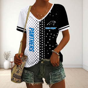 Limited Edition – Customized NFL Carolina Panthers V-Neck Female Shirt