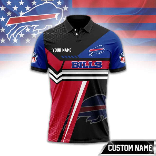 Limited Edition – Customized NFL Buffalo Bills Zip Polo Shirt