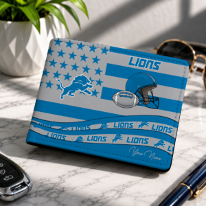 Limited Edition – Customized NFL Detroit Lions Leather Wallet