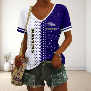 Limited Edition – Customized NFL Baltimore Ravens V-Neck Female Shirt