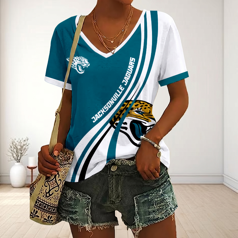 Limited Edition – Customized NFL Jacksonville Jaguars V-Neck Female Shirt