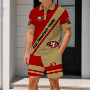 Limited Edition – Customized NFL San Francisco 49Ers Polo Shirt & Short Pants Set