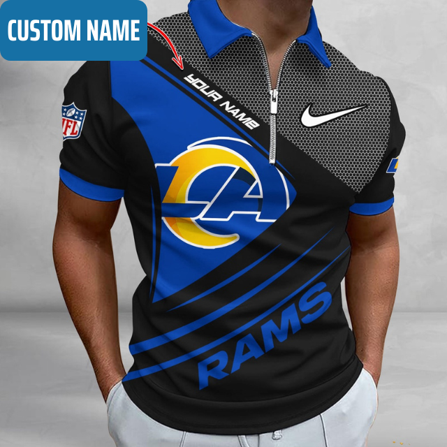 Limited Edition – Customized NFL Los Angeles Rams Zip Polo Shirt