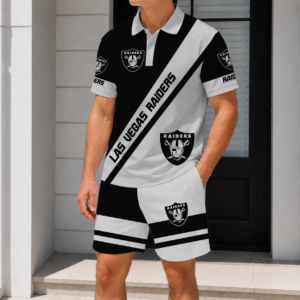 Limited Edition – Customized NFL Las Vegas Raiders Polo Shirt & Short Pants Set