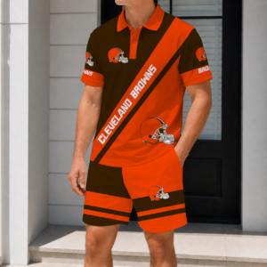 Limited Edition – Customized NFL Cleveland Browns Polo Shirt & Short Pants Set