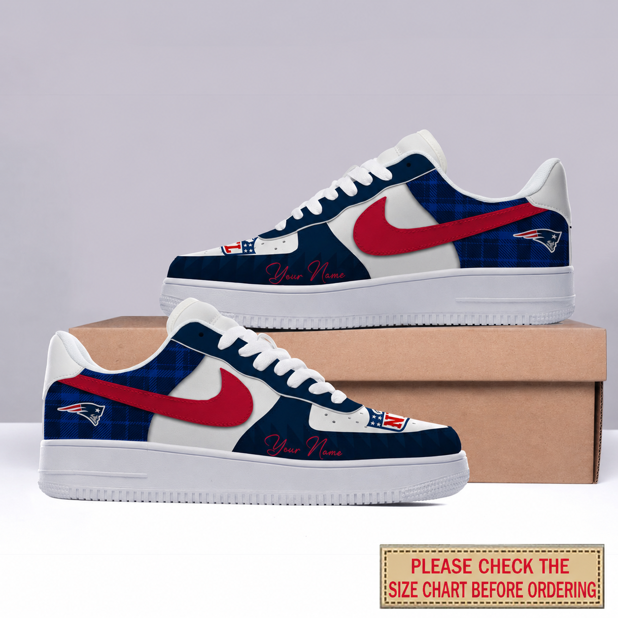 Limited Edition – Customized NFL New England Patriots Air Force 1 Shoes