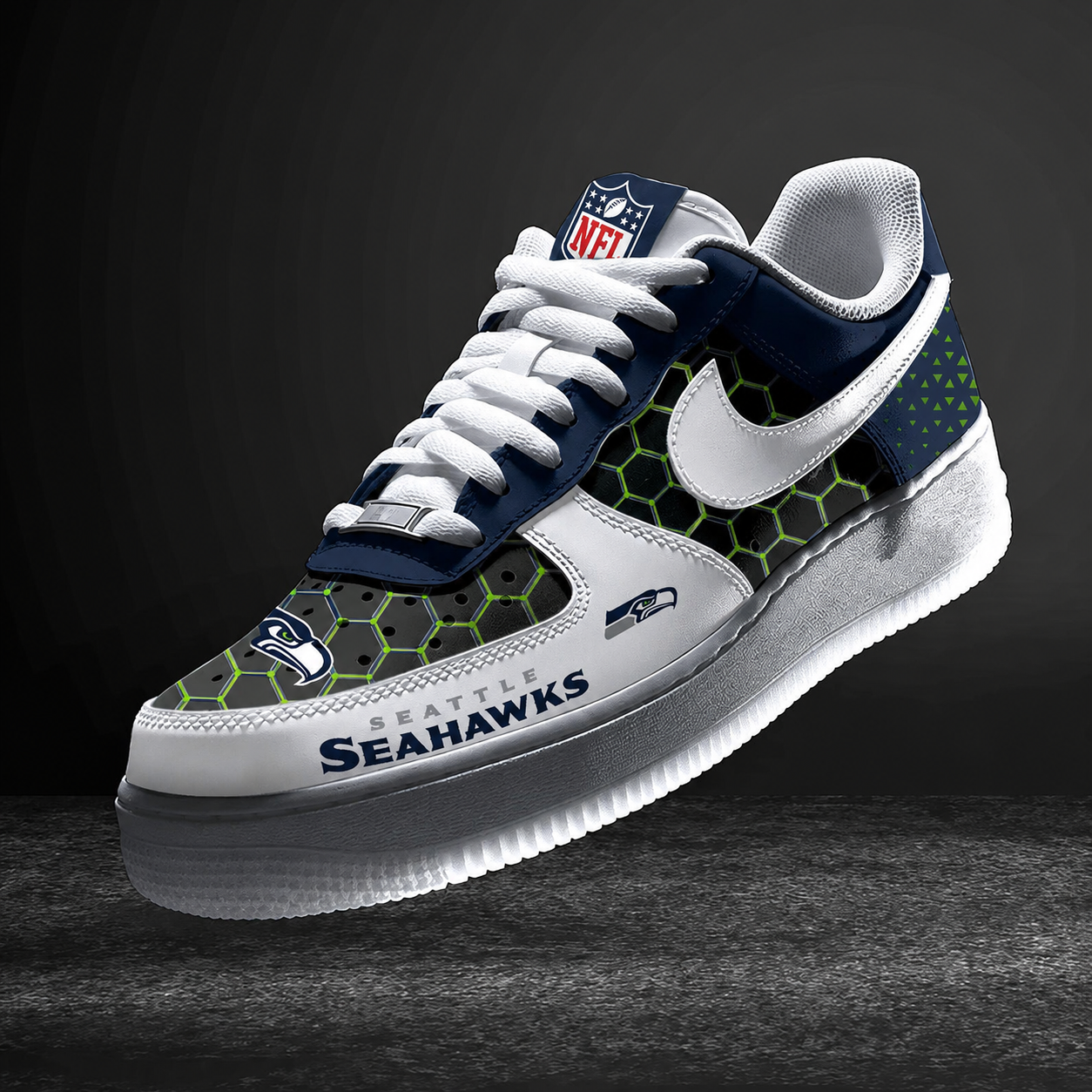 Limited Edition – Customized NFL Seattle Seahawks Air Force 1 Sneakers