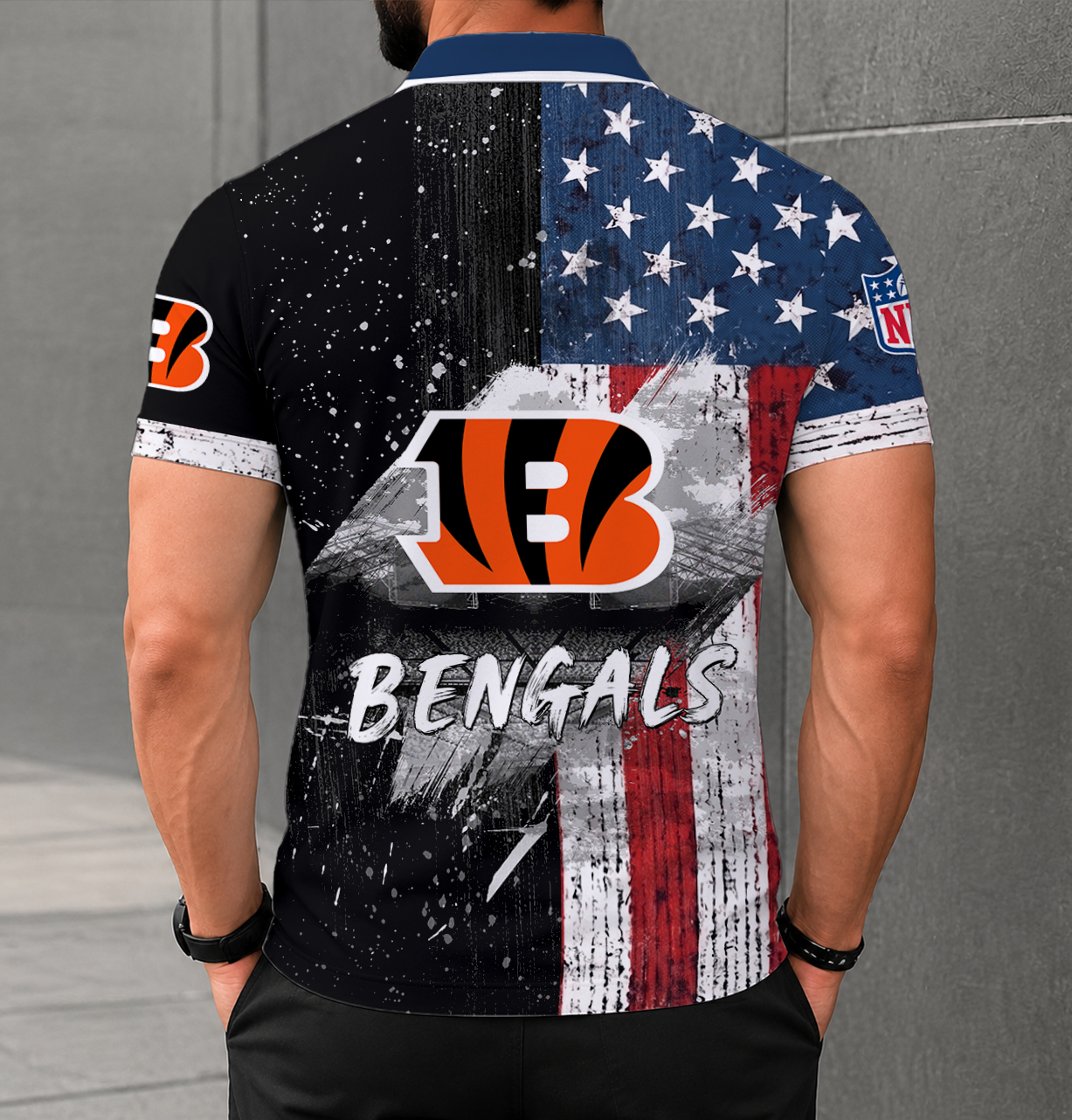 Limited Edition – Customized NFL Cincinnati Bengals Polo Shirt - Image 2
