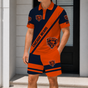 Limited Edition – Customized NFL Chicago Bears Polo Shirt & Short Pants Set