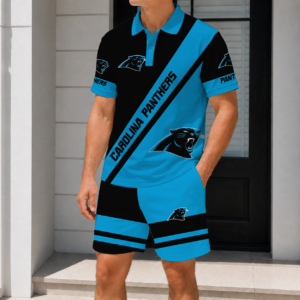 Limited Edition – Customized NFL Carolina Panthers Polo Shirt & Short Pants Set