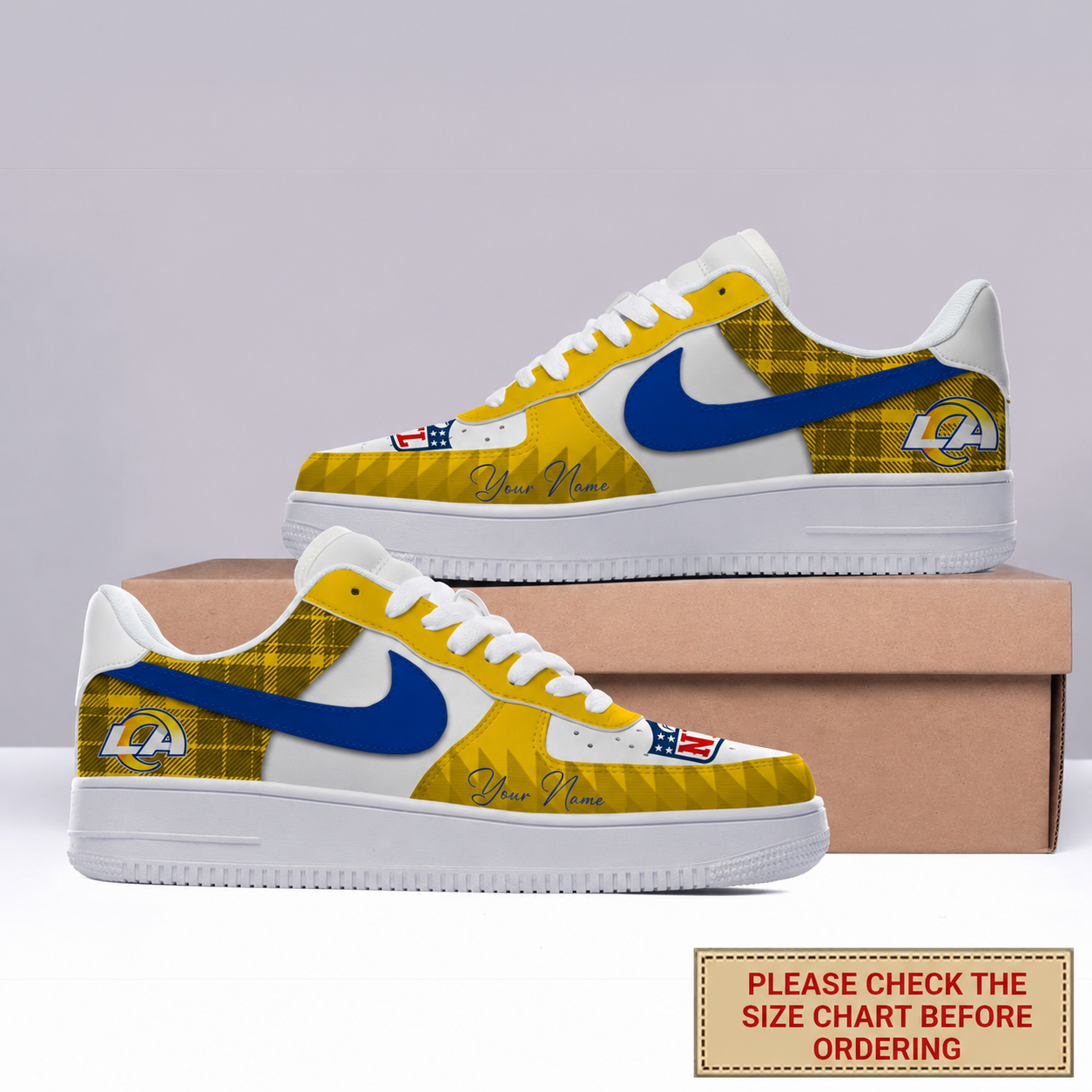Limited Edition – Customized NFL Los Angeles Rams Air Force 1 Shoes