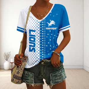 Limited Edition – Customized NFL Detroit Lions V-Neck Female Shirt