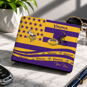 Limited Edition – Customized NFL Minnesota Vikings Leather Wallet