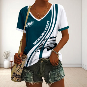 Limited Edition – Customized NFL Philadelphia Eagles V-Neck Female Shirt