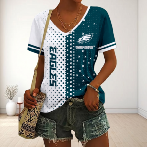Limited Edition – Customized NFL Philadelphia Eagles V-Neck Female Shirt