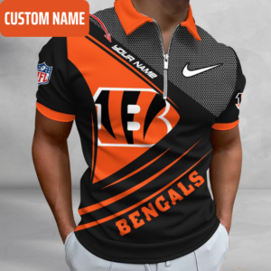 Limited Edition – Customized NFL Cincinnati Bengals Zip Polo Shirt