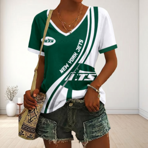 Limited Edition – Customized NFL New York Jets V-Neck Female Shirt