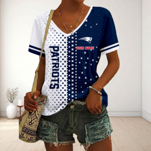 Limited Edition – Customized NFL New England Patriots V-Neck Female Shirt