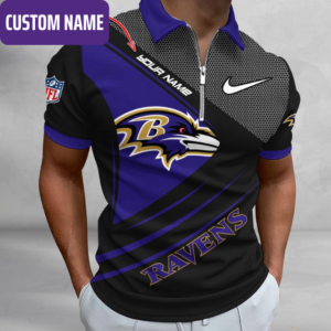 Limited Edition – Customized NFL Baltimore Ravens Zip Polo Shirt