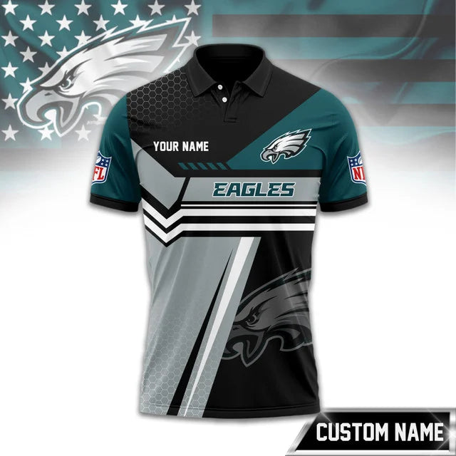Limited Edition – Customized NFL Philadelphia Eagles Zip Polo Shirt