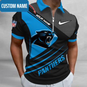 Limited Edition – Customized NFL Carolina Panthers Zip Polo Shirt