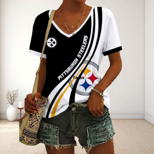 Limited Edition – Customized NFL Pittsburgh Steelers V-Neck Female Shirt