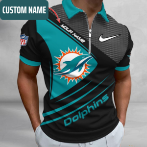 Limited Edition – Customized NFL Miami Dolphins Zip Polo Shirt