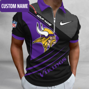 Limited Edition – Customized NFL Minnesota Vikings Zip Polo Shirt