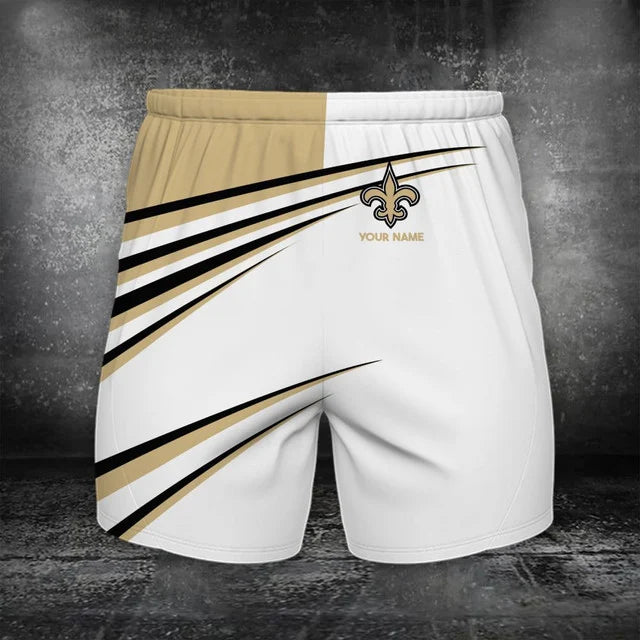 Limited Edition – Customized NFL New Orleans Saints Polo Shirt & Short Pants Set - Image 2